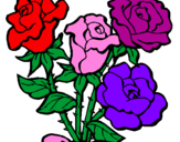 Disegno Mazzo di rose  pitturato su Marianna e Andrea 
