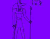 Disegno Anubis pitturato su ALICE