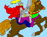 Disegno Cavaliere a cavallo pitturato su Marco