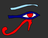 Disegno Occhio di Horus  pitturato su black DOG