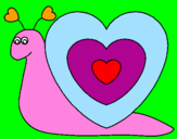 Disegno Lumachina cuore  pitturato su valentina