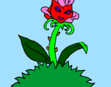Disegno Rosa pitturato su primavera donato