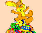 Disegno Coniglio di Pasqua pitturato su giulietta