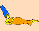 Disegno Marge pitturato su LUCIANA
