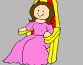 Disegno Principessa sul trono  pitturato su mamma