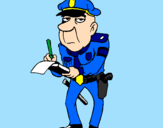 Disegno Poliziotto che fa la multa pitturato su GIULIA