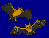 Disegno Un paio di pipistrelli  pitturato su chiara fiorillo.