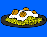 Disegno Spaghetti al ragù  pitturato su RX7