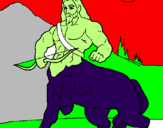 Disegno Centauro con arco  pitturato su Matteo