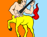 Disegno Centauro  pitturato su SARA