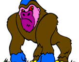 Disegno Gorilla pitturato su goi