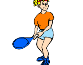 Disegno Ragazza che gioca a tennis  pitturato su sara modicano