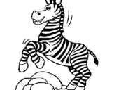 Disegno Zebra che salta sulle pietre  pitturato su BELLA SARA