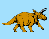 Disegno Triceratops pitturato su VALENTINA