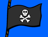 Disegno Bandiera dei pirati pitturato su BELLAAAAAAAAAAA..sau...<3