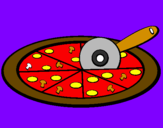 Disegno Pizza pitturato su gd
