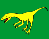 Disegno Velociraptor II pitturato su taimo