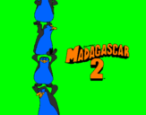 Disegno Madagascar 2 Pinguino pitturato su simone