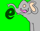 Disegno Elefante  pitturato su gabriella