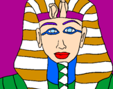 Disegno Tutankamon pitturato su gabry