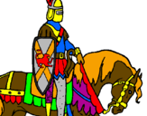 Disegno Cavaliere a cavallo pitturato su gabriele