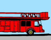 Disegno Camion dei pompieri con la scala pitturato su T. THOMAS   