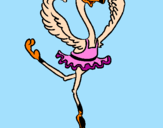 Disegno Struzzo ballerino pitturato su teresa scotto 11 anni