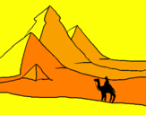 Disegno Paesaggio con le piramidi  pitturato su cristian  de   nicola