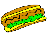 Disegno Hot dog pitturato su matteo
