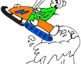 Disegno Salto con la motocicletta da neve  pitturato su sheila e rubens