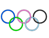 Disegno Anelli dei giochi olimpici  pitturato su Violante