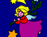 Disegno Ninfa natalizia pitturato su rosa giulia