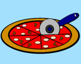 Disegno Pizza pitturato su Enrico