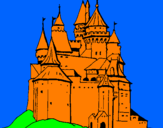 Disegno Castello medievale  pitturato su niccolò e alessandra