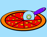 Disegno Pizza pitturato su gennaro