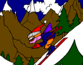 Disegno Sciatore  pitturato su dragonball