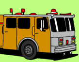 Disegno Camion dei pompieri pitturato su margarita