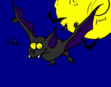 Disegno Pipistrello pazzo  pitturato su godzilla