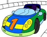 Disegno Auto da corsa pitturato su ALEX