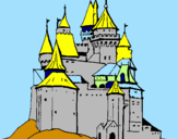 Disegno Castello medievale  pitturato su edo3