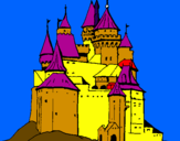 Disegno Castello medievale  pitturato su SIMONE