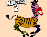 Disegno Madagascar 2 Marty pitturato su alanis