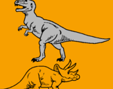 Disegno Triceratops e Tyrannosaurus Rex pitturato su  AFSHSKXHFHCN DHDP09PL5LT