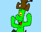 Disegno Cactus con il cappello  pitturato su papà