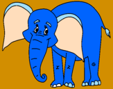 Disegno Elefante felice  pitturato su federica moccia