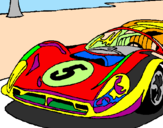 Disegno Auto numero 5  pitturato su MORIS
