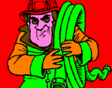 Disegno Pompiere  pitturato su pomp