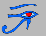 Disegno Occhio di Horus  pitturato su alexino 