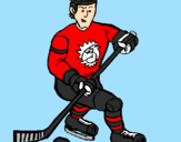 Disegno Giocatore di hockey su ghiaccio pitturato su Mirko
