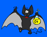 Disegno Pipistrello ubriacone  pitturato su sara
